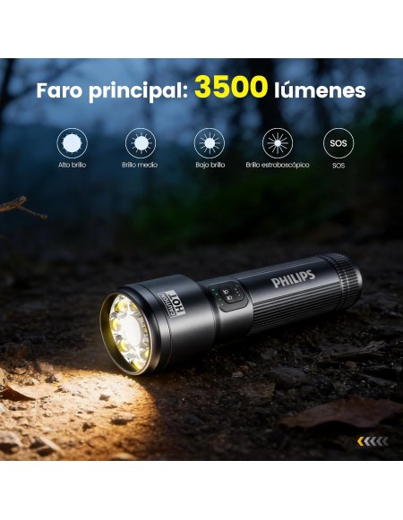 Linterna Táctica Philips 3500 Lumens