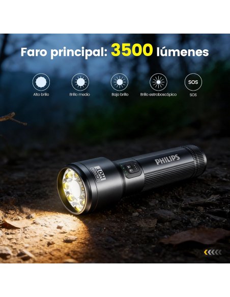 Linterna Táctica Philips 3500 Lumens