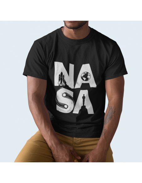 Camiseta NASA Negra Unisex