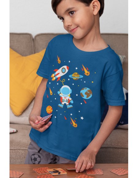 Camiseta Mini Astronauta Azul