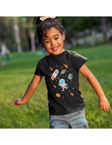 Camiseta Mini Astronauta  Negra