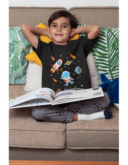 Camiseta Mini Astronauta  Negra