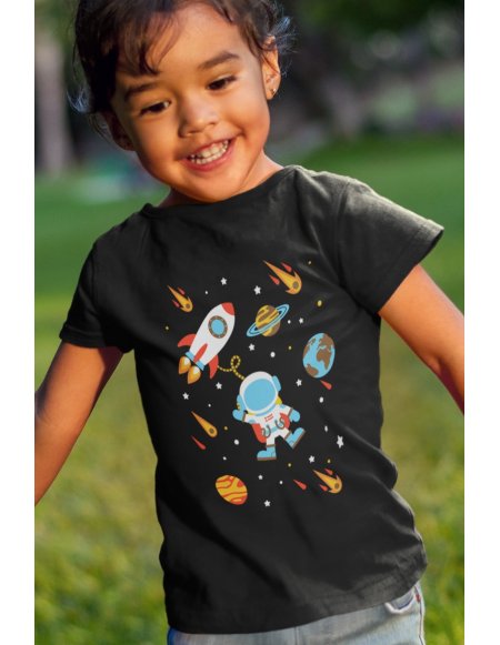 Camiseta Mini Astronauta  Negra
