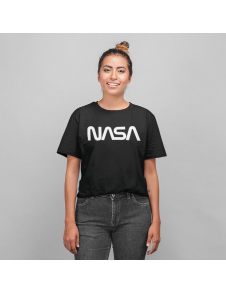 Camiseta Nasa Worm Negra Unisex