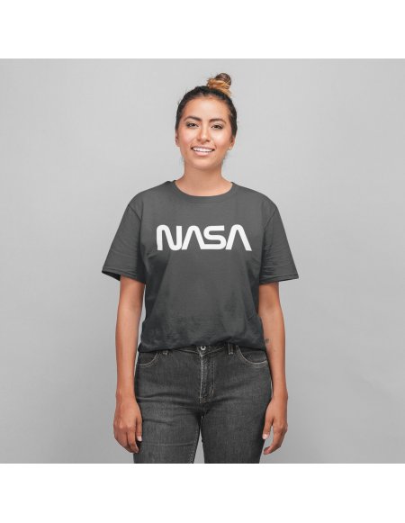 Camiseta NASA Worm Gris Unisex