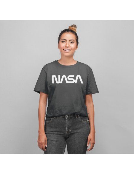 Camiseta NASA Worm Gris Unisex