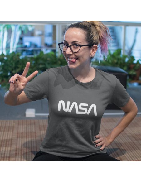 Camiseta NASA Worm Gris Unisex