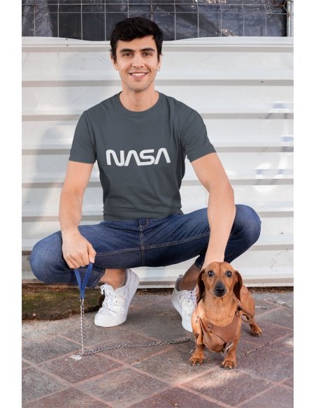 Camiseta NASA Worm Gris Unisex