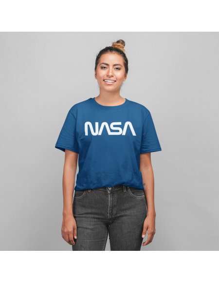 Camiseta NASA Worm Azul Unisex