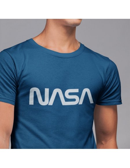 Camiseta NASA Worm Azul Unisex
