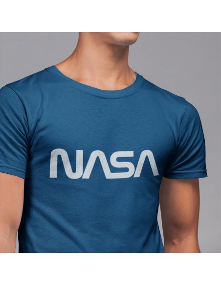 Camiseta NASA Worm Azul Unisex