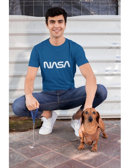 Camiseta NASA Worm Azul Unisex