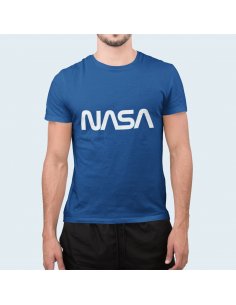 Camiseta NASA Worm Azul Unisex