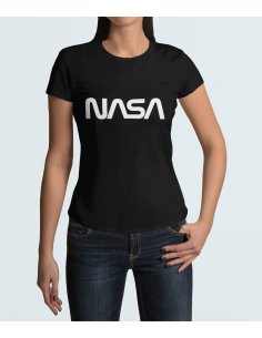Camiseta NASA Worm Negra Dama