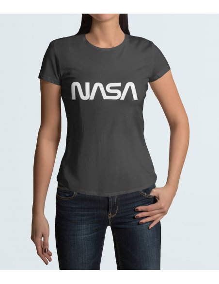 Camiseta NASA Worm Gris Dama