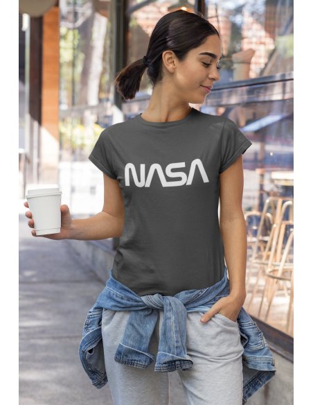Camiseta NASA Worm Gris Dama
