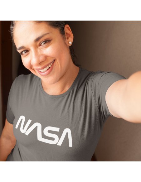 Camiseta NASA Worm Gris Dama