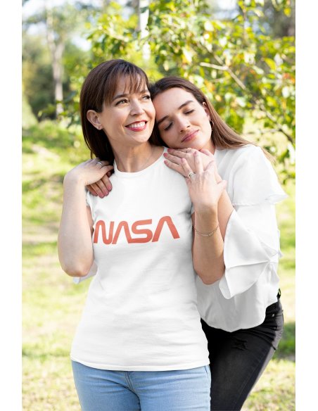 Camiseta NASA Worm Blanca Dama