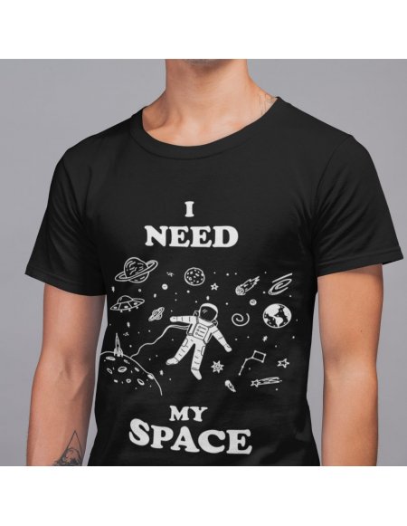 Camiseta I Need My Space Negra Unisex