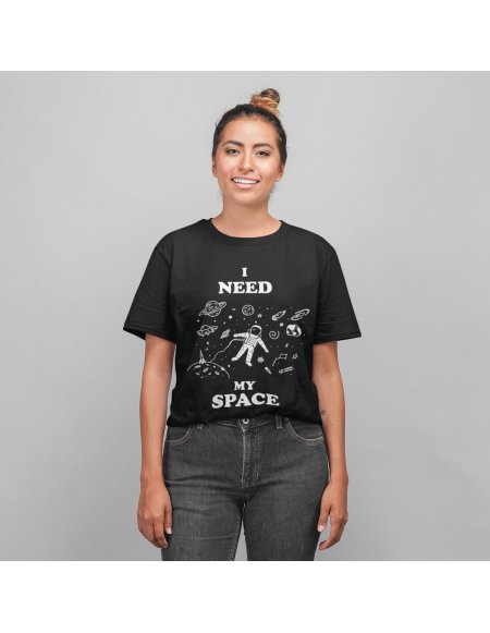 Camiseta I Need My Space Negra Unisex
