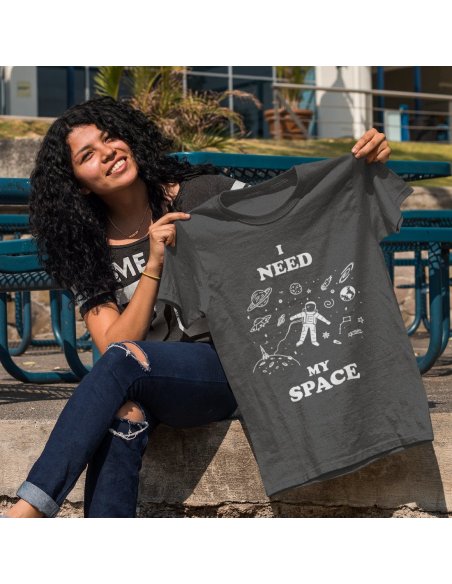 Camiseta I Need My Space Gris Unisex