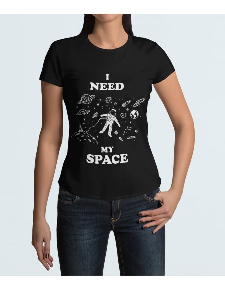 Camiseta I Need My Space Negra Dama