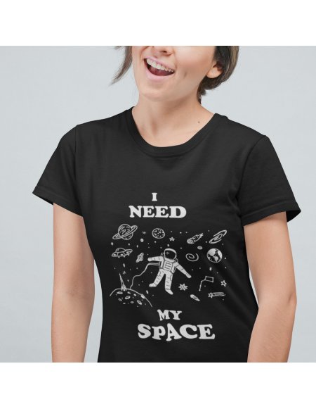 Camiseta I Need My Space Negra Dama