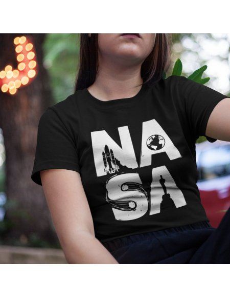 Camiseta NASA Negra Unisex