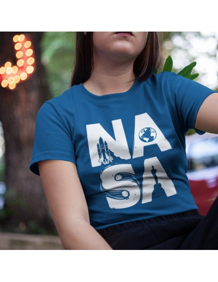 Camiseta NASA Azul Unisex