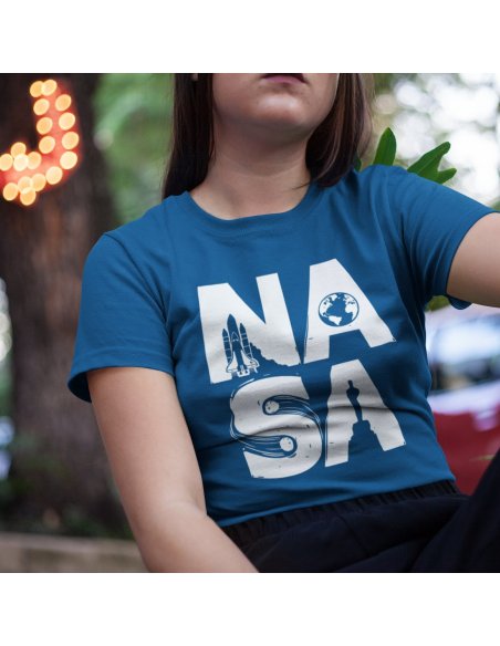 Camiseta NASA Azul Unisex