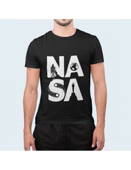 Camiseta NASA Negra Unisex