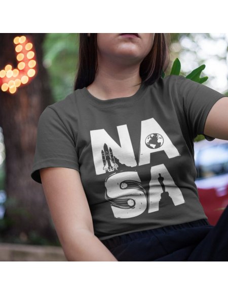 Camiseta NASA Gris Unisex
